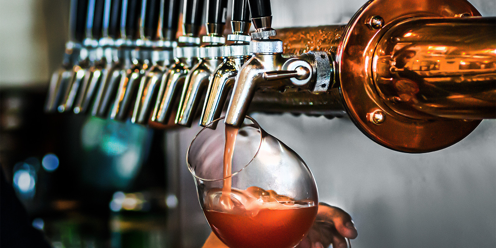 Draft sour beer being poured from tap